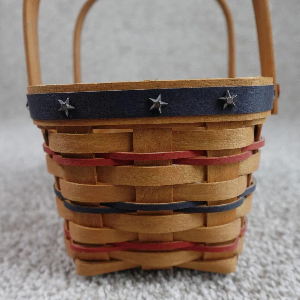 Longaberger 2002 Proudly Longaberger Bee Basket Patriotic Red Blue Stars